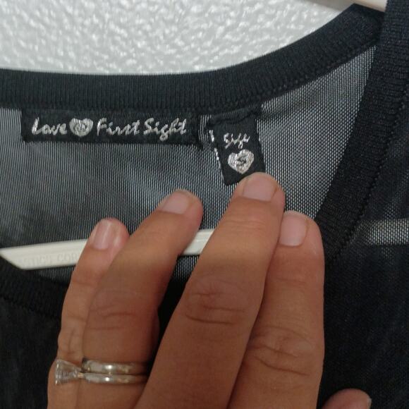 Women's Knit Bodycon Little Black Dress LOVE@FIRST SIGHT SZ S black - Picture 4 of 6